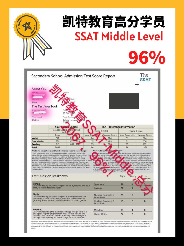 SSAT ML 96%